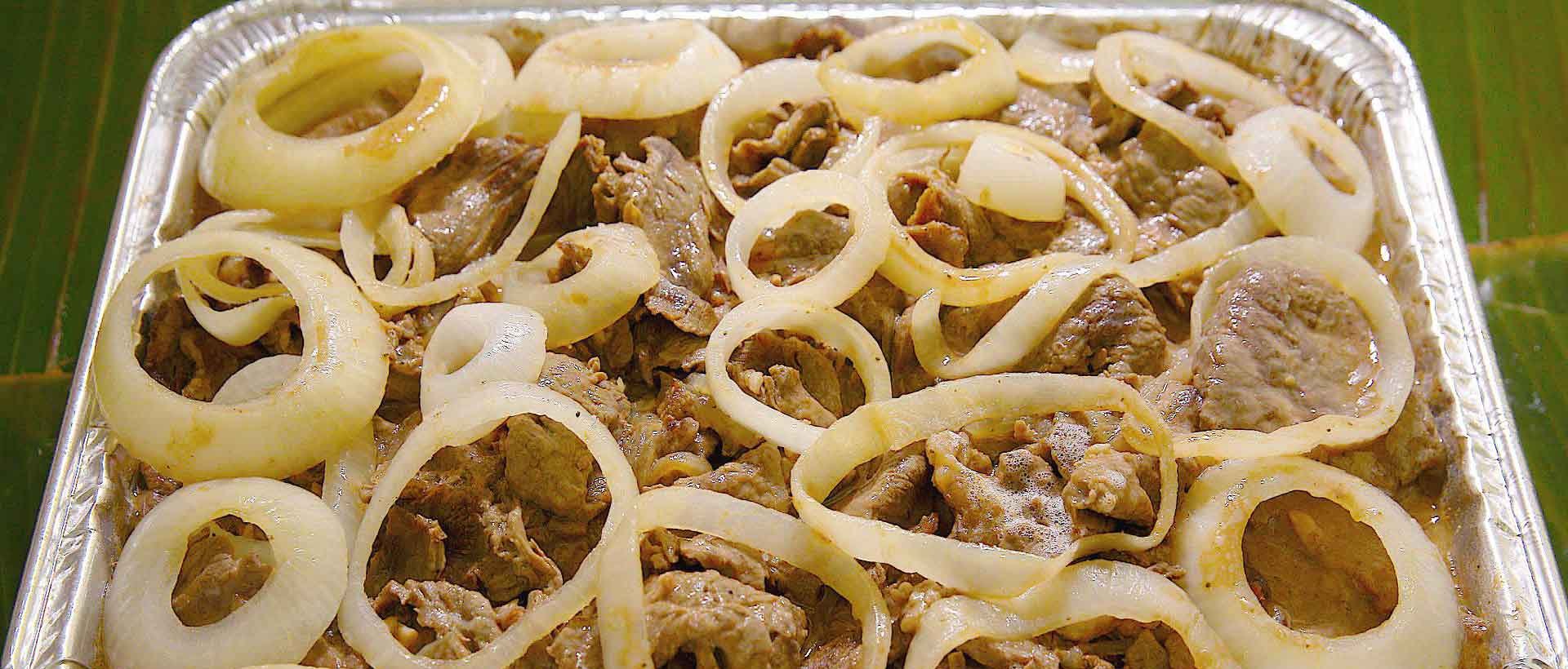 Filipino bistek beef steak with onions from House of Grill