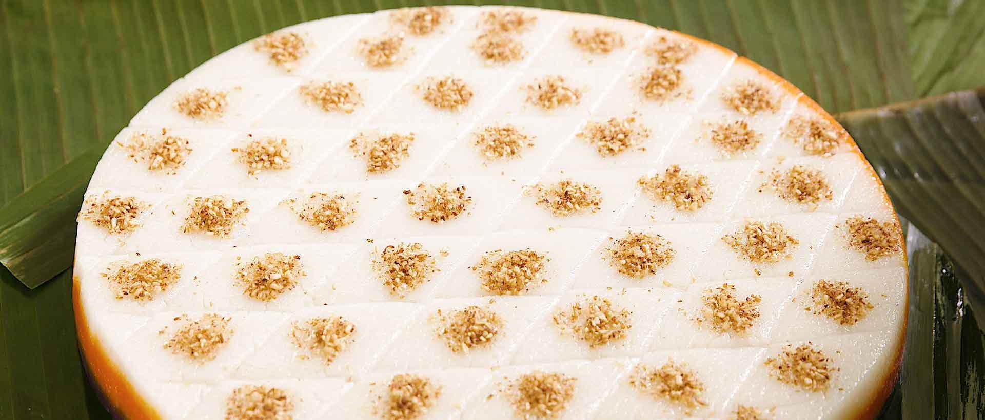 Layered sapin-sapin Filipino rice cake dessert
